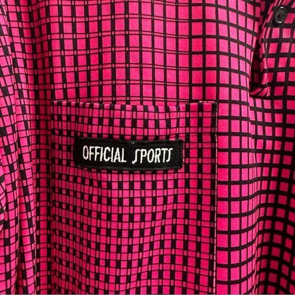 Official Sports Men's XL Hot Pink and Black LOng Sleeve Polo Shirt - Picture 4 of 9
